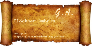 Glöckner Ambrus névjegykártya
